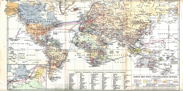 Karte des Welt - Telegraphen - Netzes / Karta svjetske telegrafske mreže